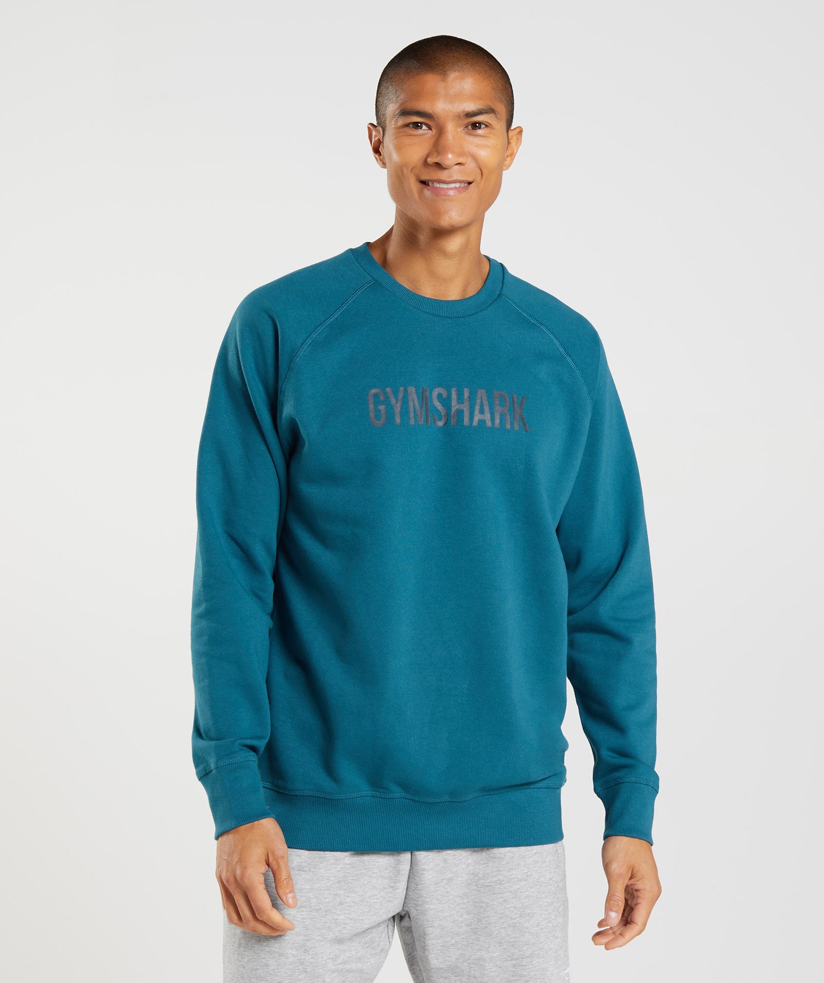 Gymshark Apollo Crew Sweatshirts Herren Blau | 4763589-PB