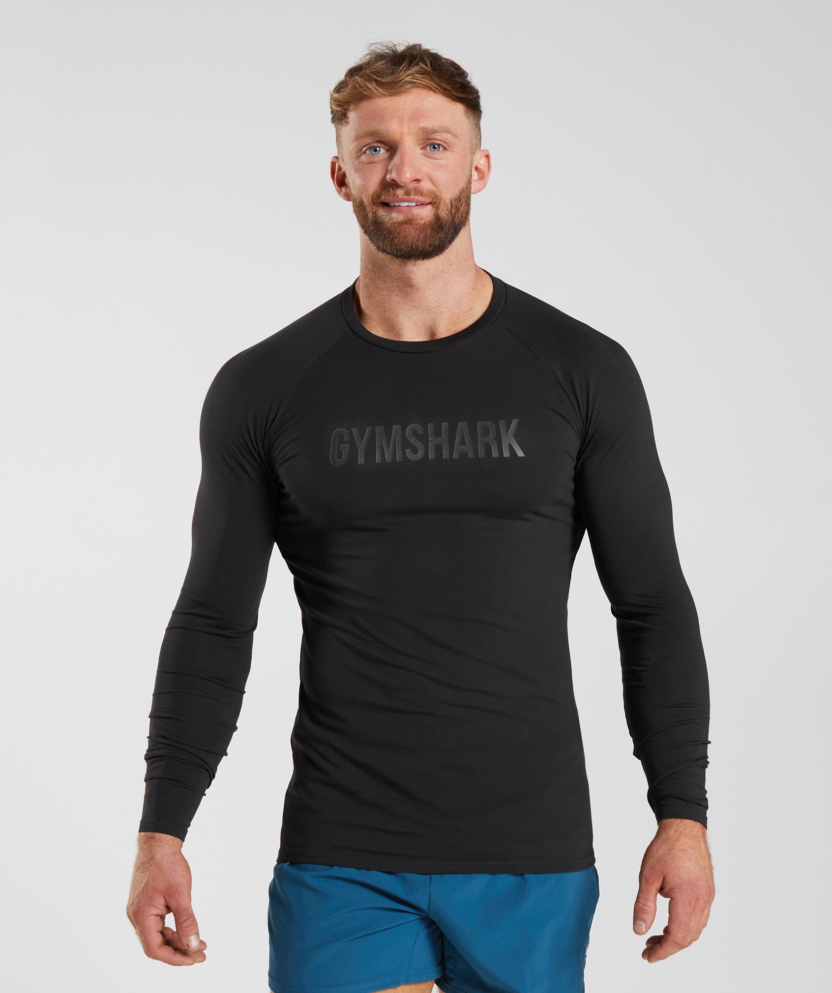 Gymshark Apollo Long Sleeve T-shirts Herren Schwarz | 6173409-WI
