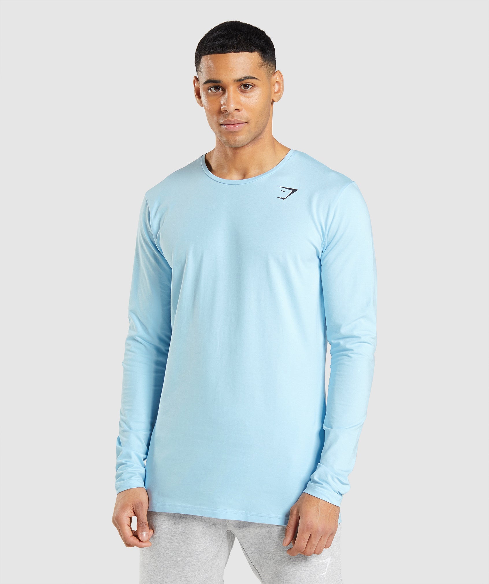 Gymshark Essential Long Sleeve T-shirts Herren Blau | 6125890-AB