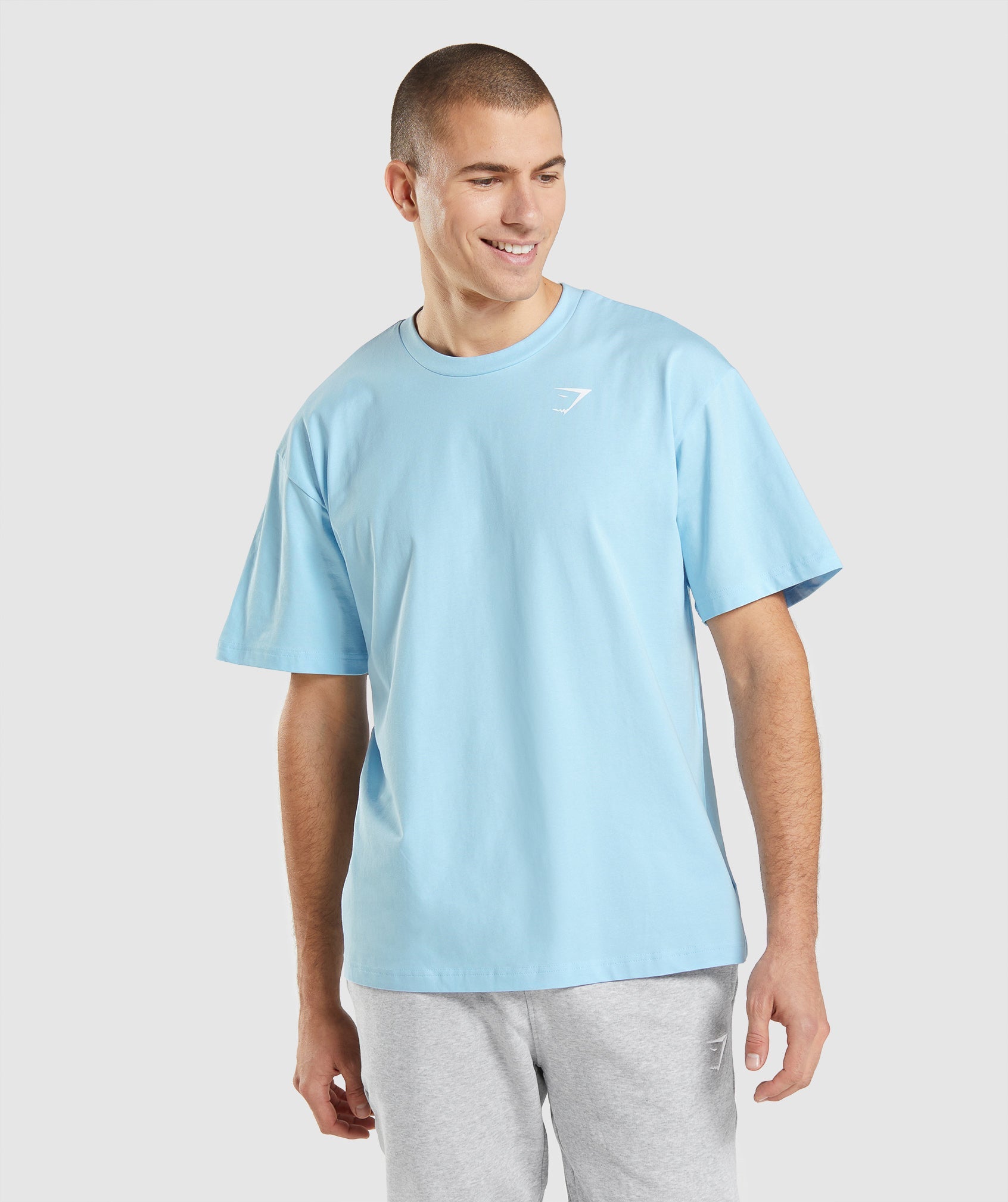 Gymshark Essential Oversized T-shirts Herren Blau | 4796032-VY