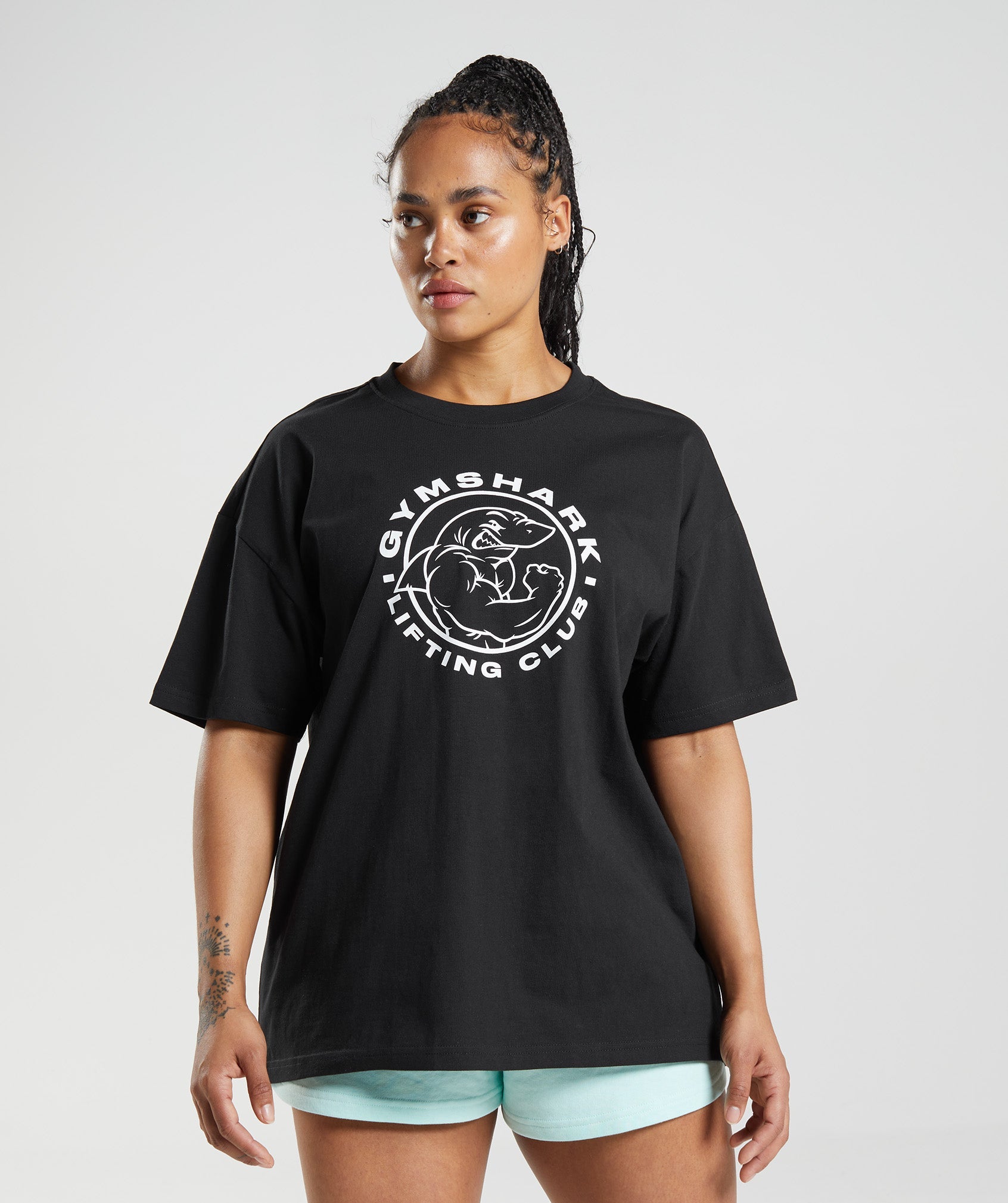 Gymshark Legacy Oversized T-shirts Damen Schwarz | 3987012-BI
