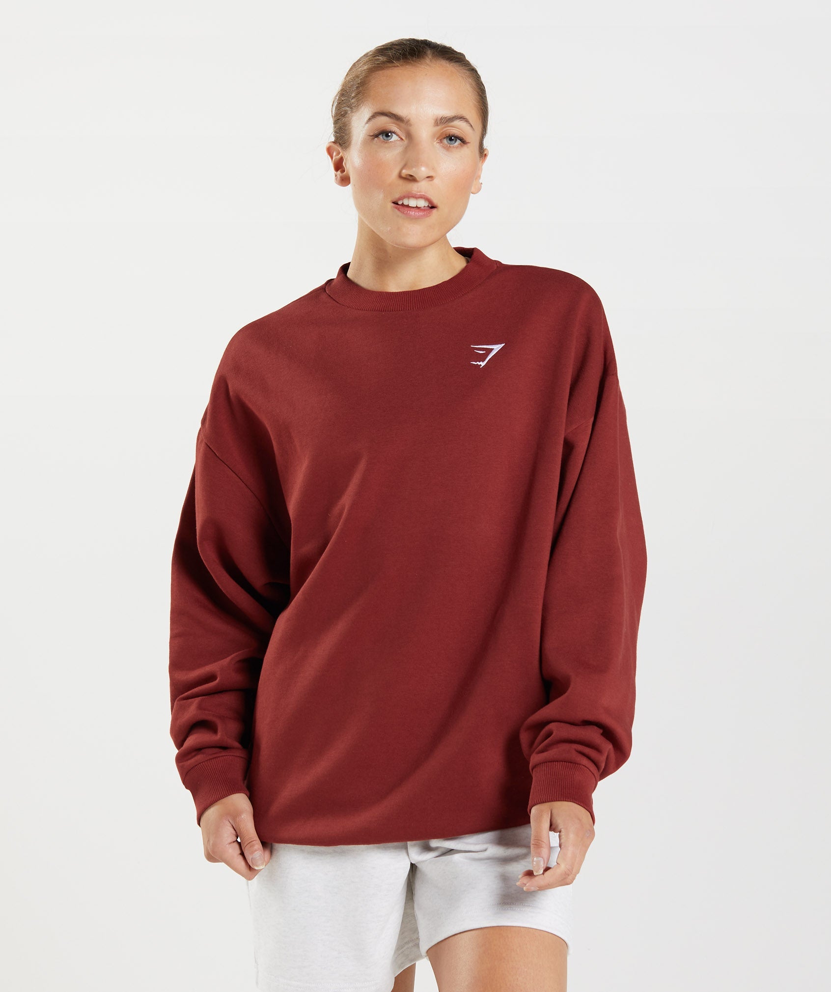 Gymshark Sport Oversized Sweatshirts Damen Rot | 5709632-TF