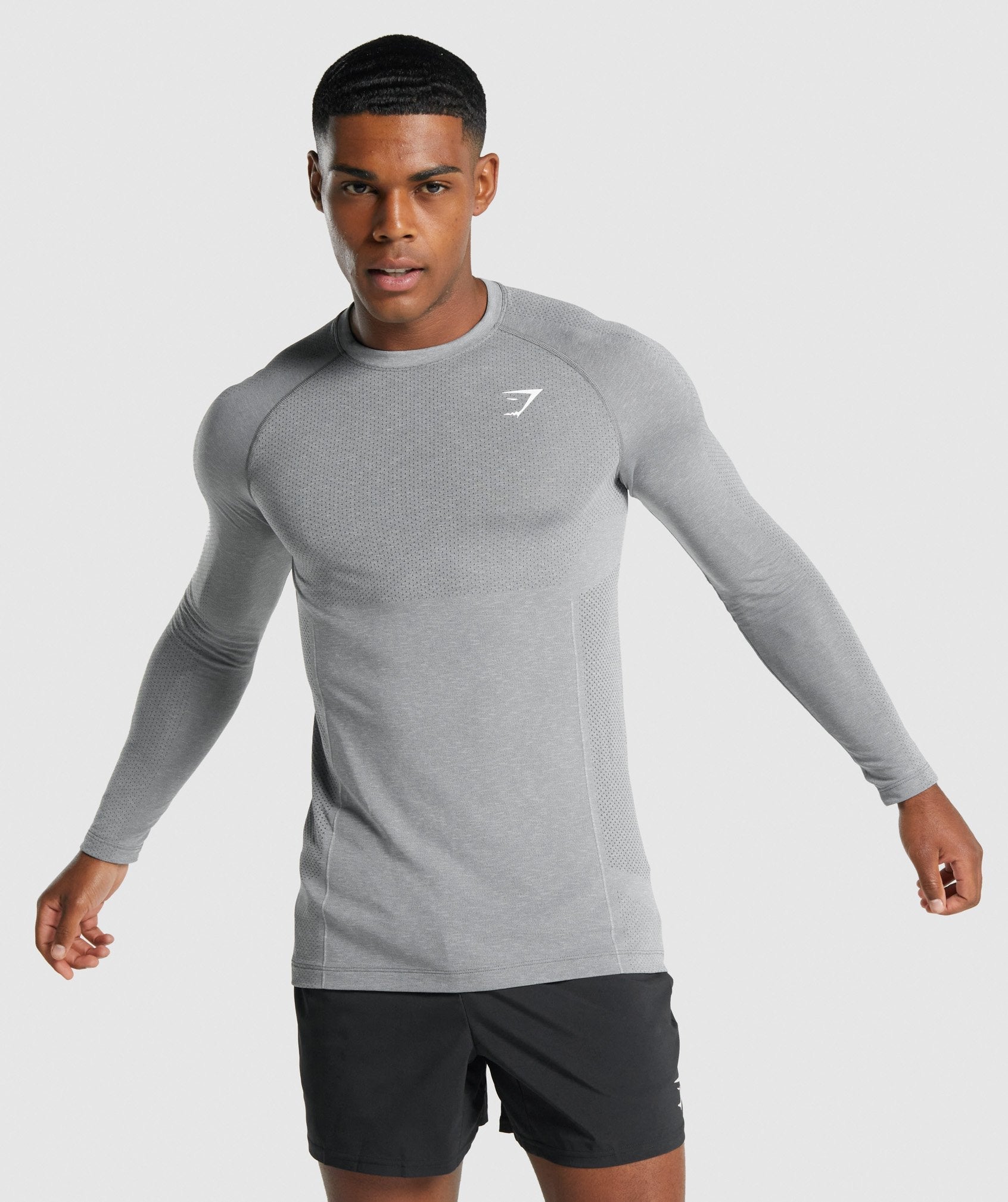 Gymshark Vital Light Seamless Long Sleeve T-shirts Herren Grau | 5738109-ON