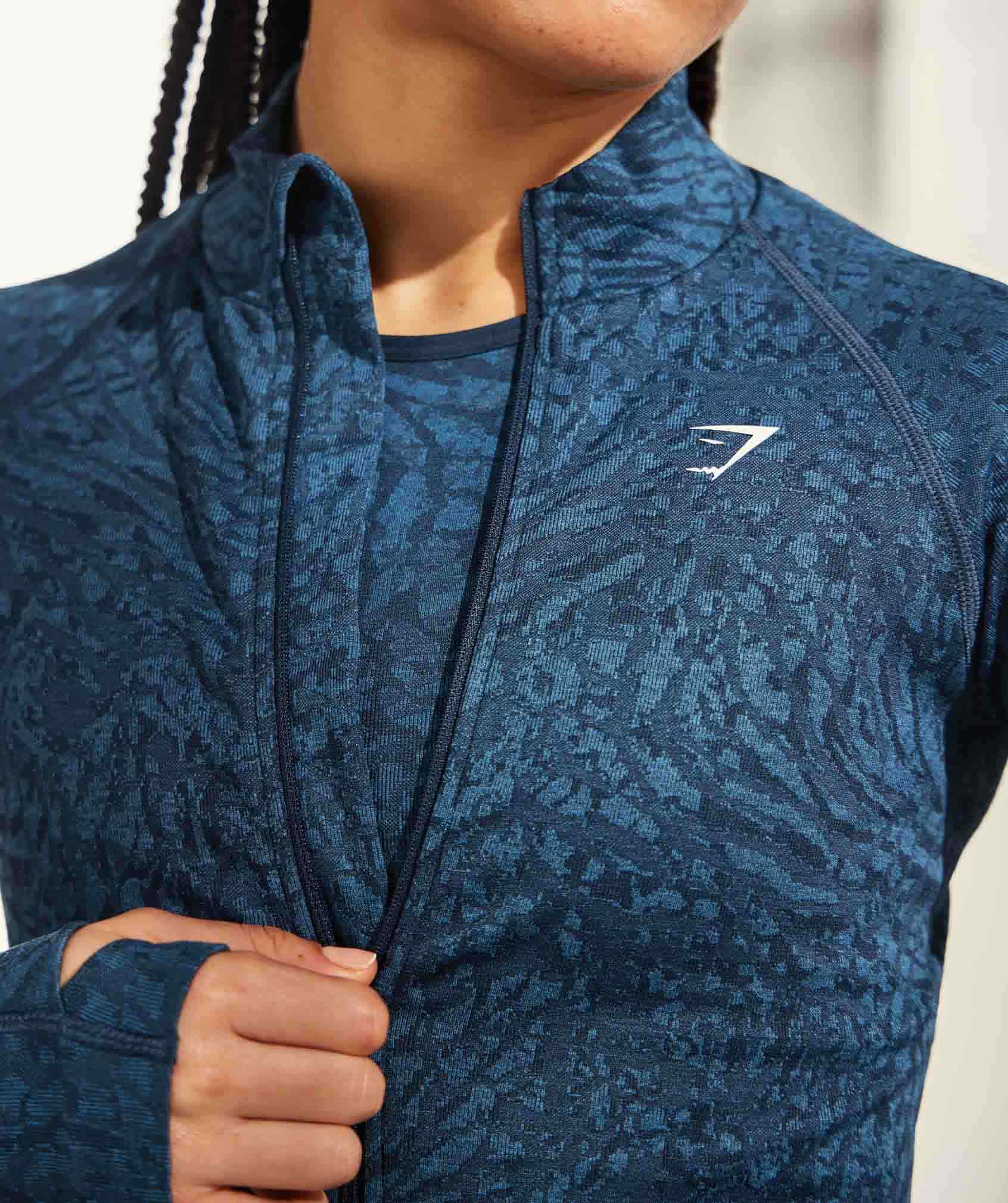 Gymshark Adapt Animal Zip Through Sweatshirts Damen Navy | 3708451-PV
