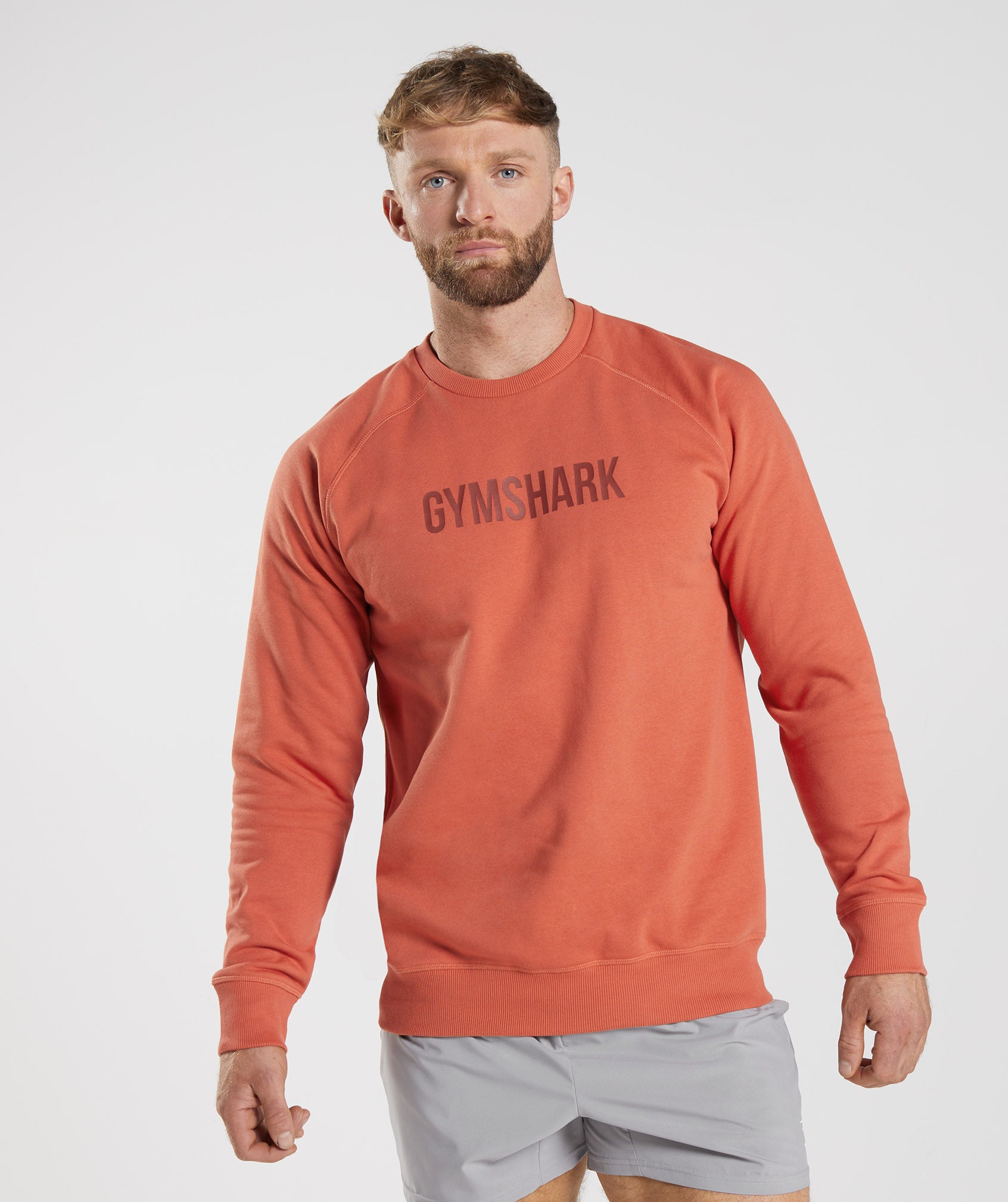 Gymshark Apollo Crew Sweatshirts Herren Rot | 4862157-KW