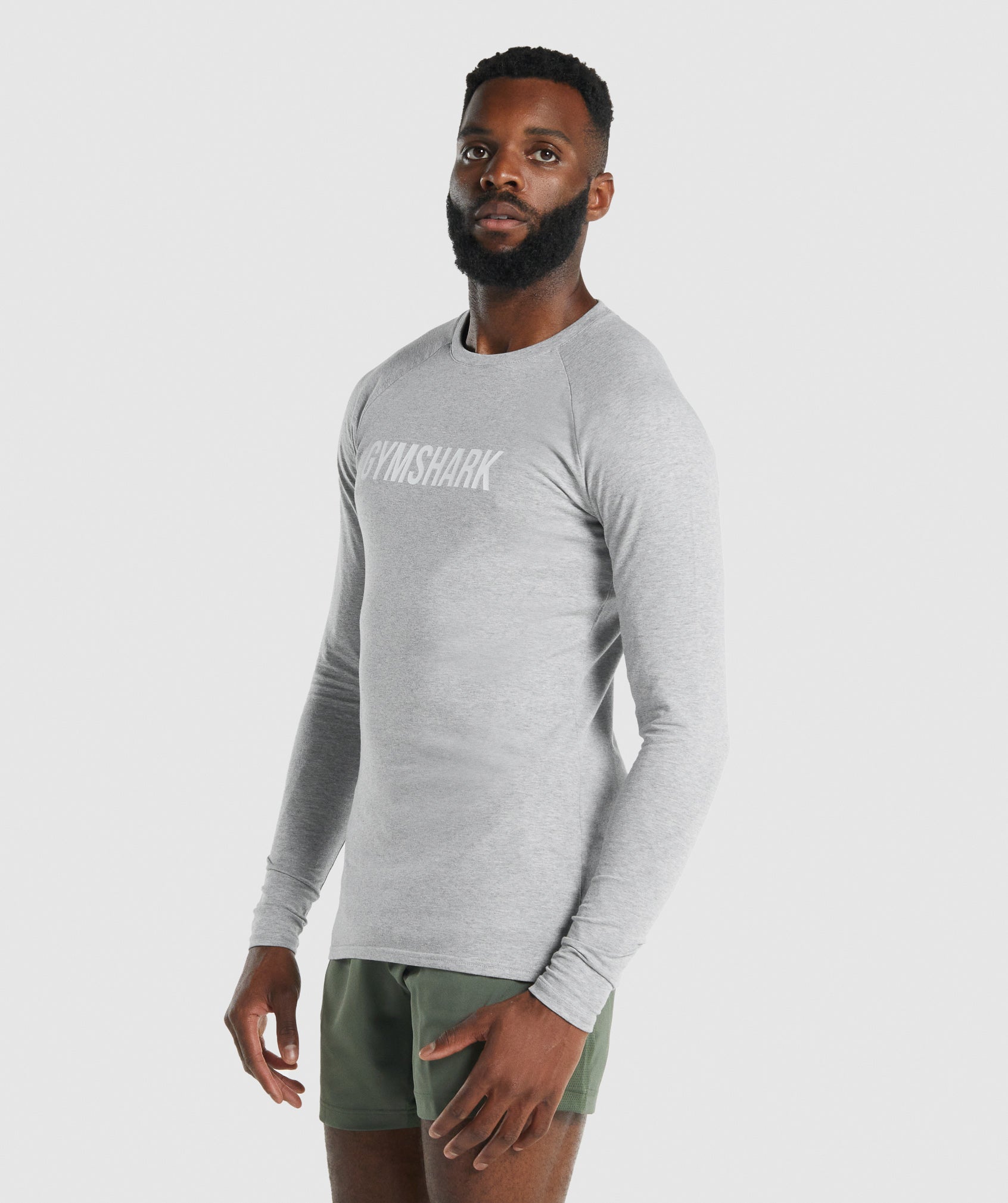 Gymshark Apollo Long Sleeve T-shirts Herren Hellgrau | 0968234-KI