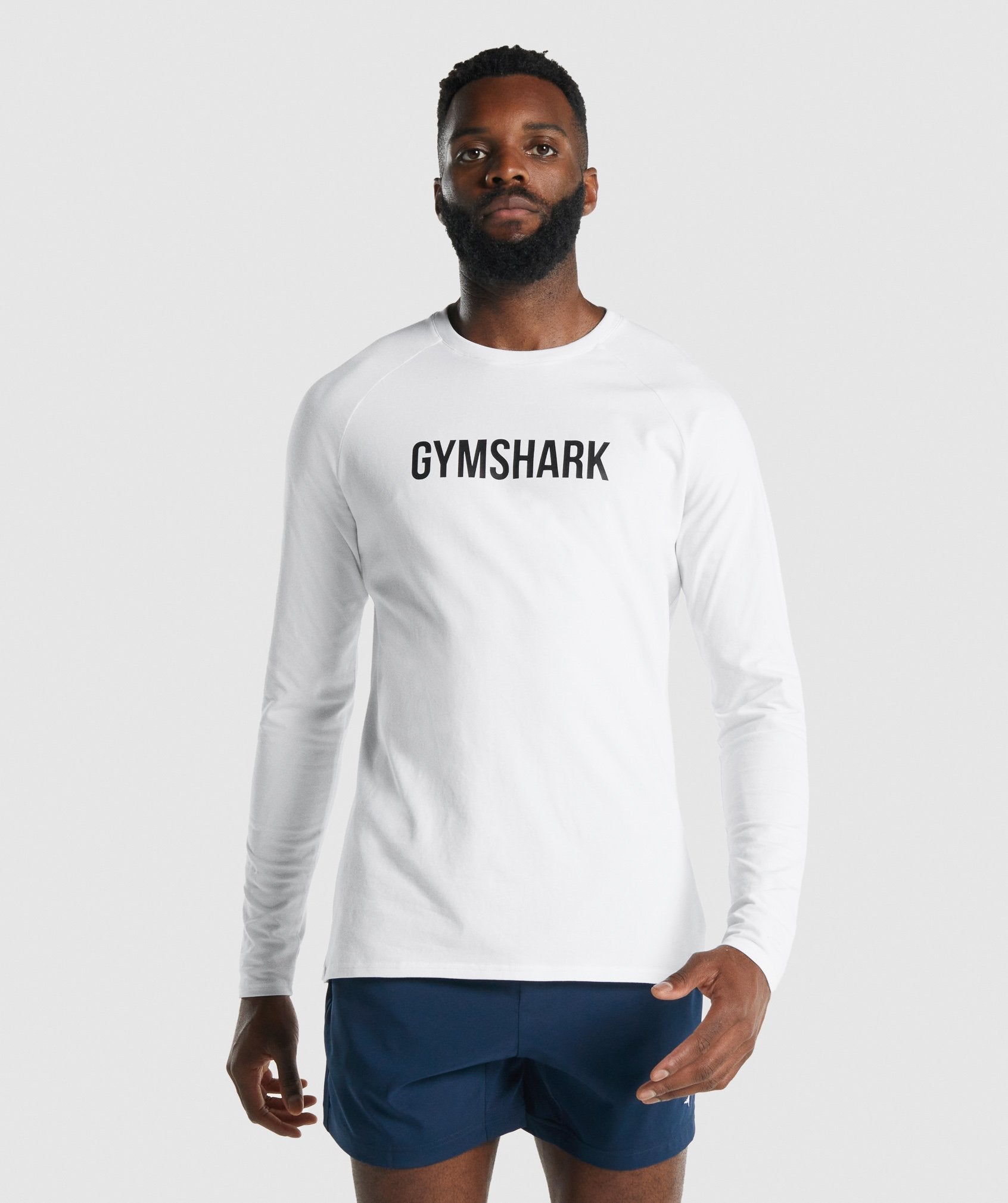 Gymshark Apollo Long Sleeve T-shirts Herren Weiß | 1346587-VP