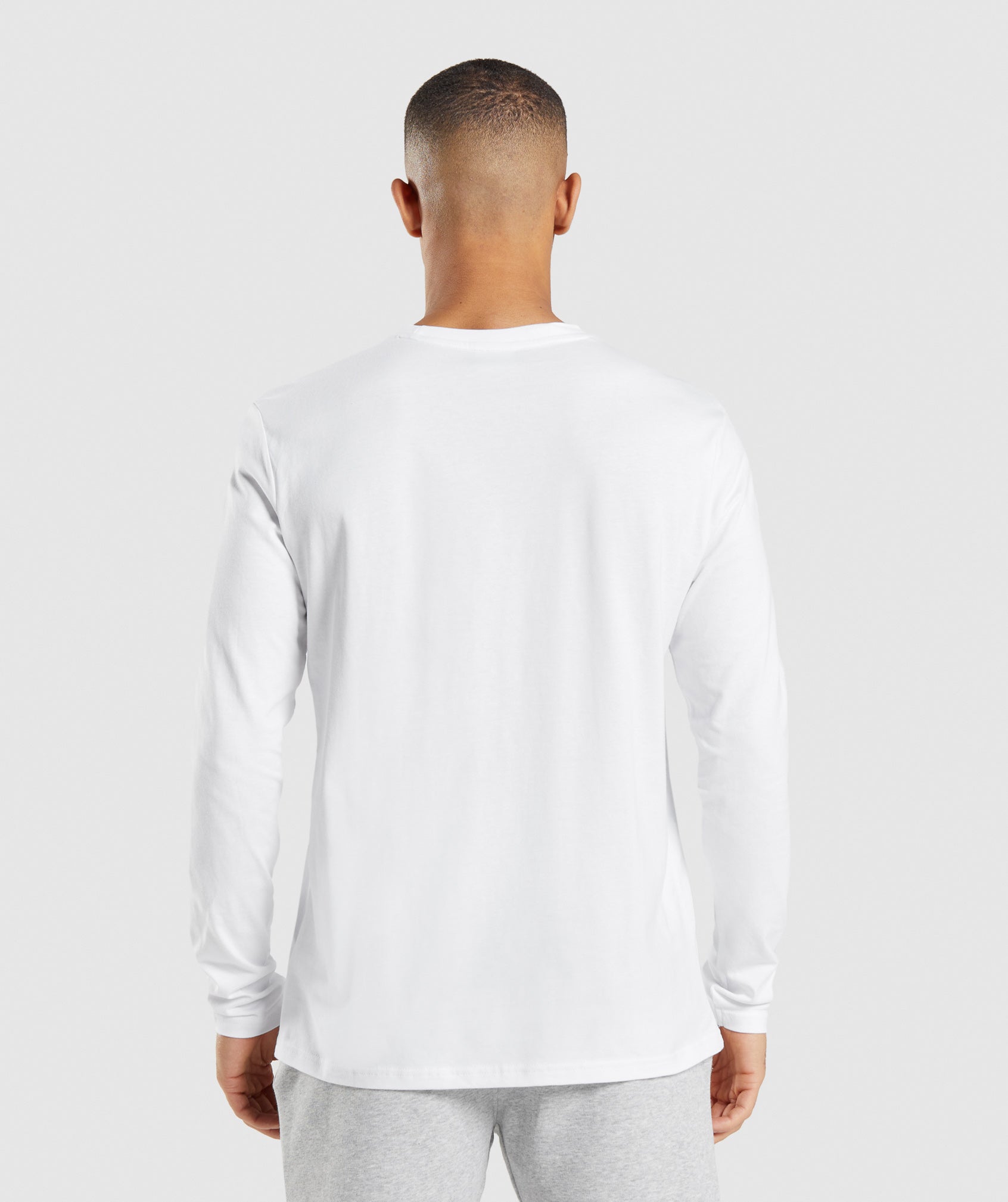 Gymshark Crest Long Sleeve T-shirts Herren Weiß | 1287653-IR