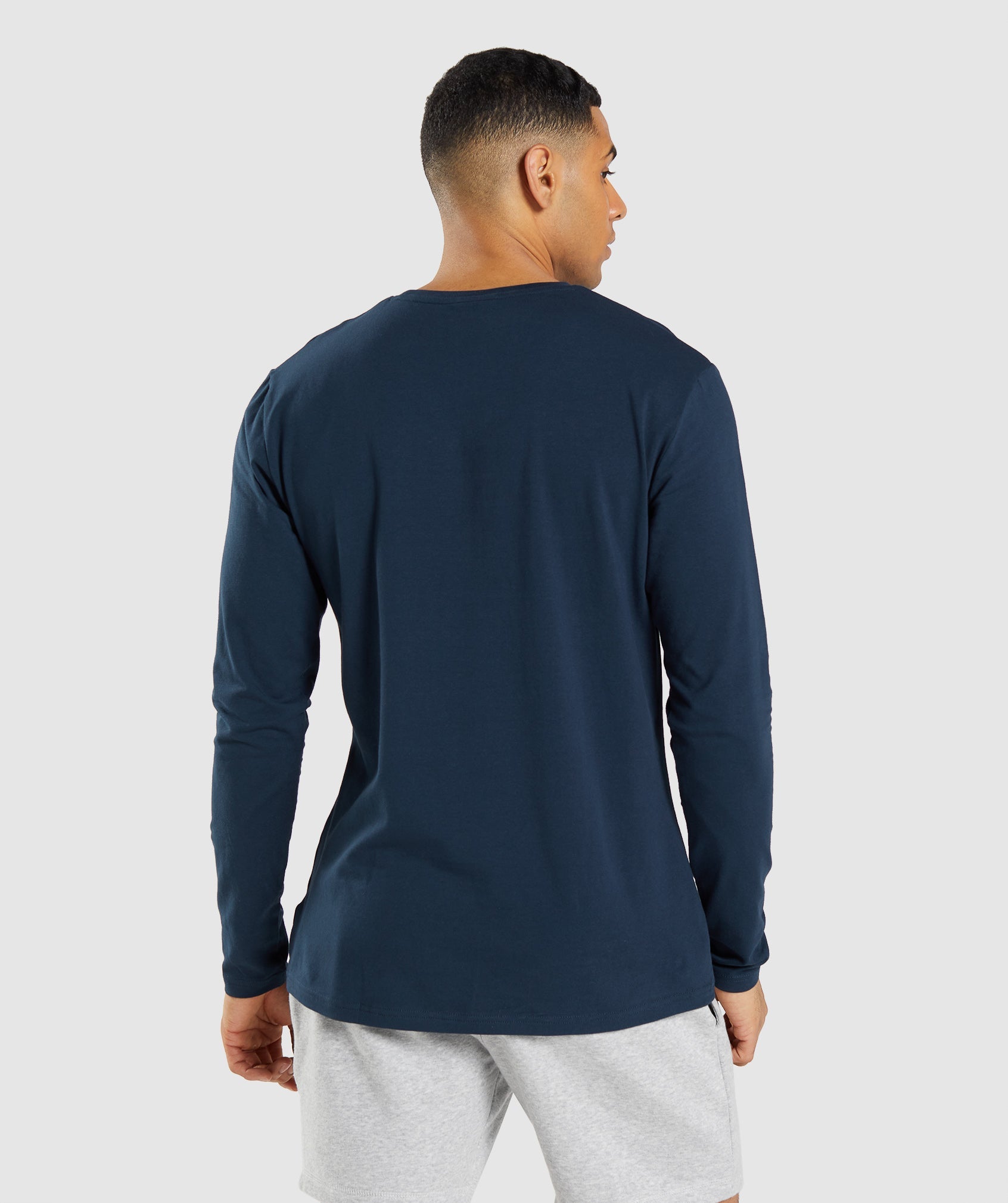 Gymshark Essential Long Sleeve T-shirts Herren Navy | 9812045-NW