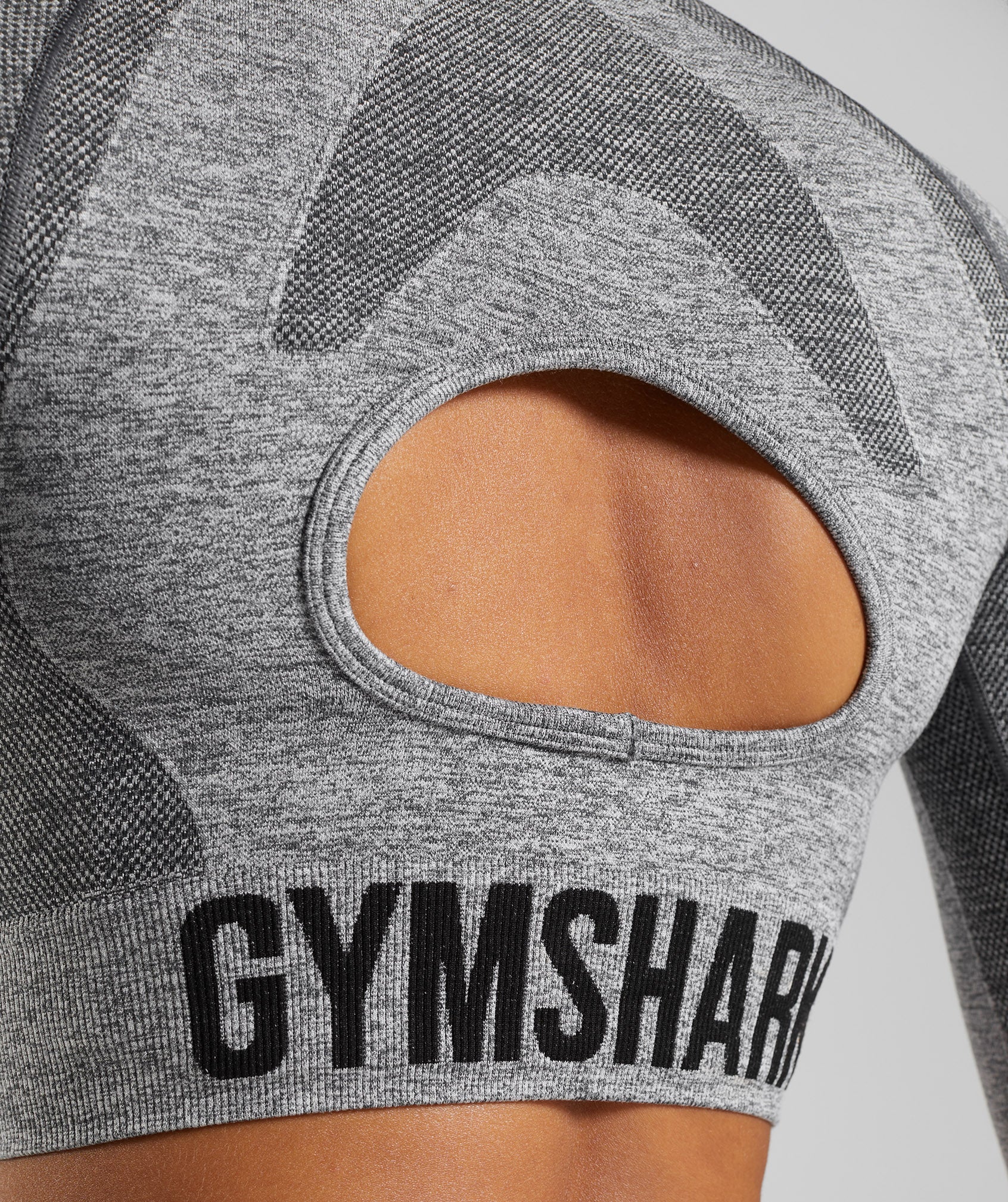 Gymshark Flex Long Sleeve Crop Oberteile Damen Grau | 5978041-FN