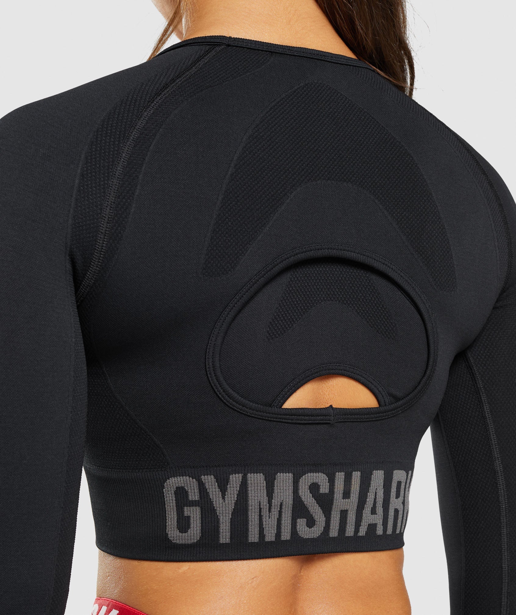 Gymshark Flex Sports Long Sleeve Crop Oberteile Damen Schwarz | 7918045-XQ