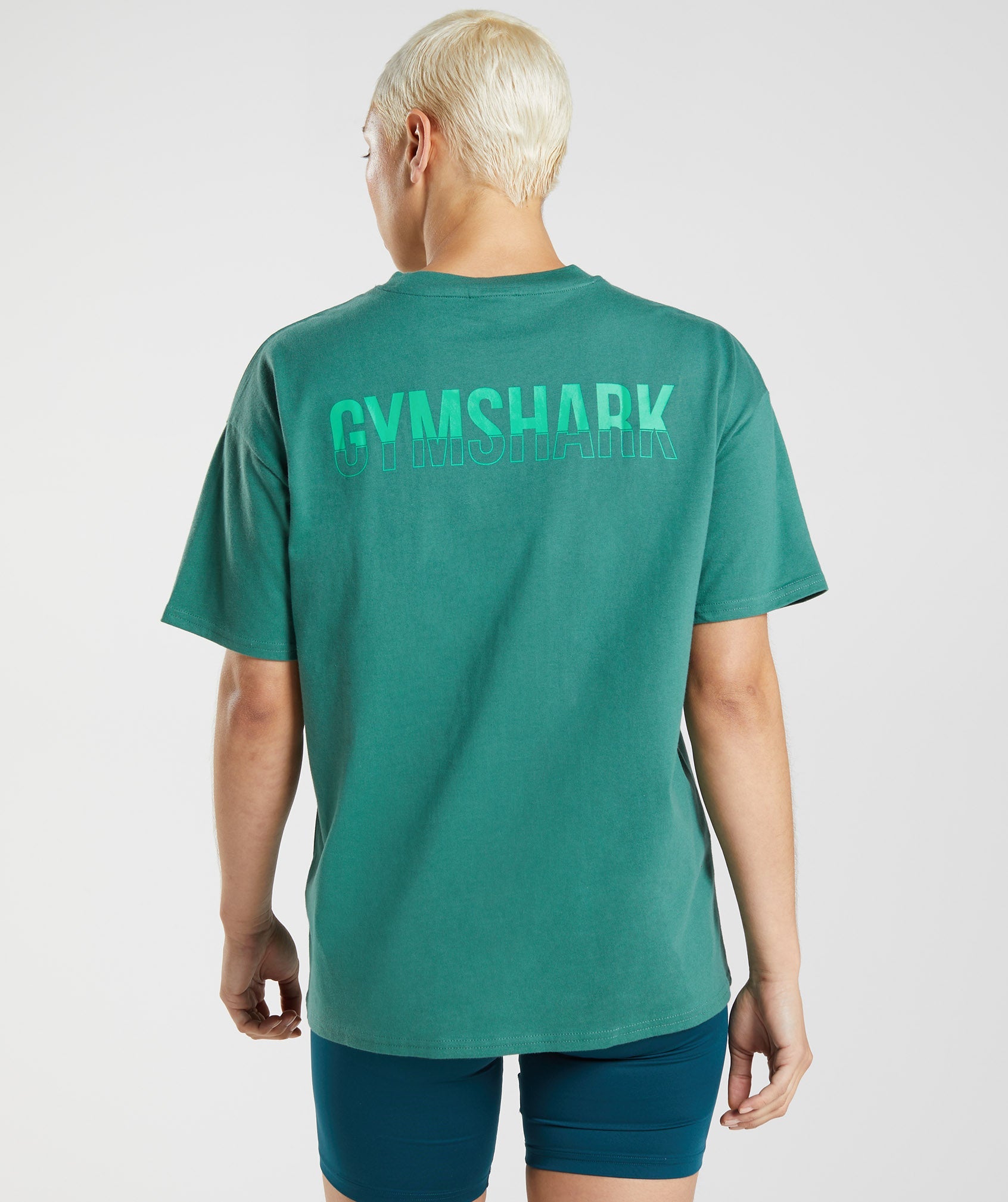Gymshark Fraction Oversized T-shirts Damen Grün | 7143925-FN