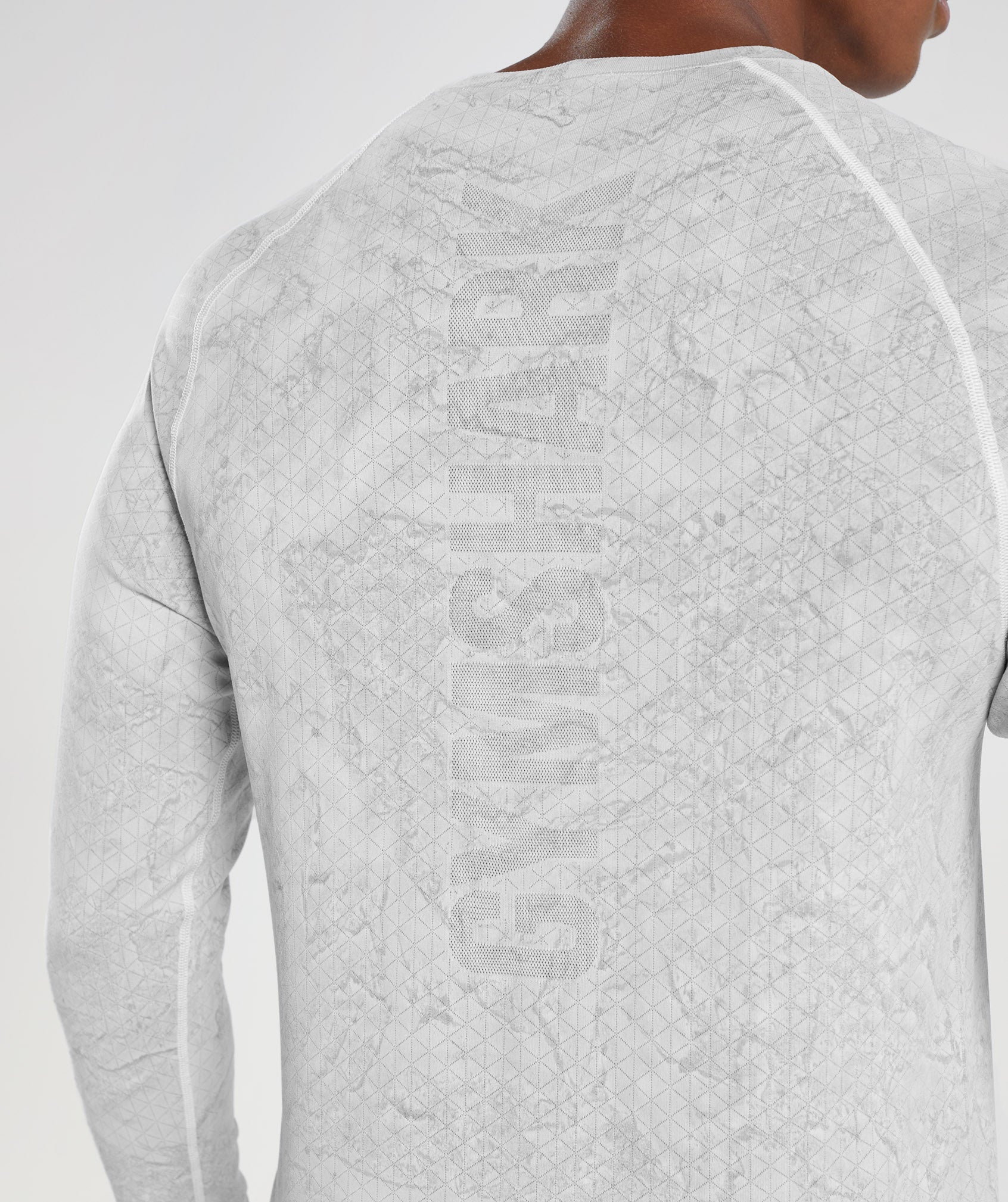 Gymshark Geo Seamless Long Sleeve T-shirts Herren Weiß Hellgrau | 3487190-KW