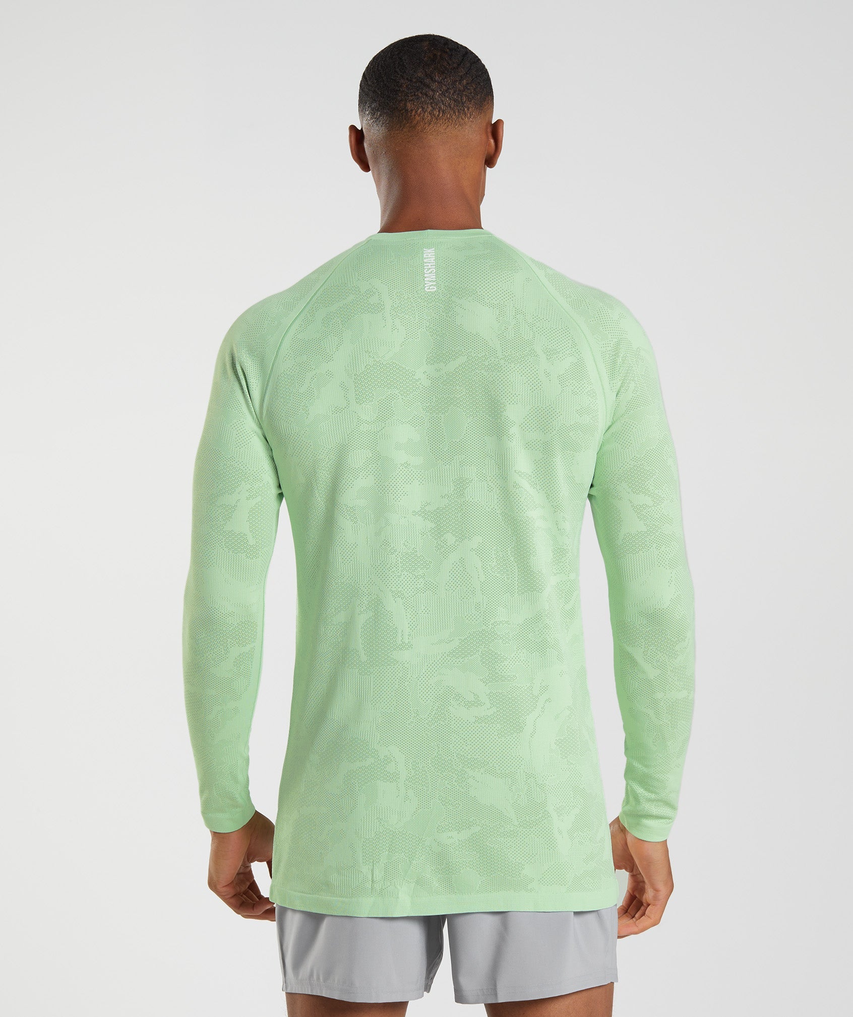 Gymshark Geo Seamless Long Sleeve T-shirts Herren Grün Grün | 3957028-PW