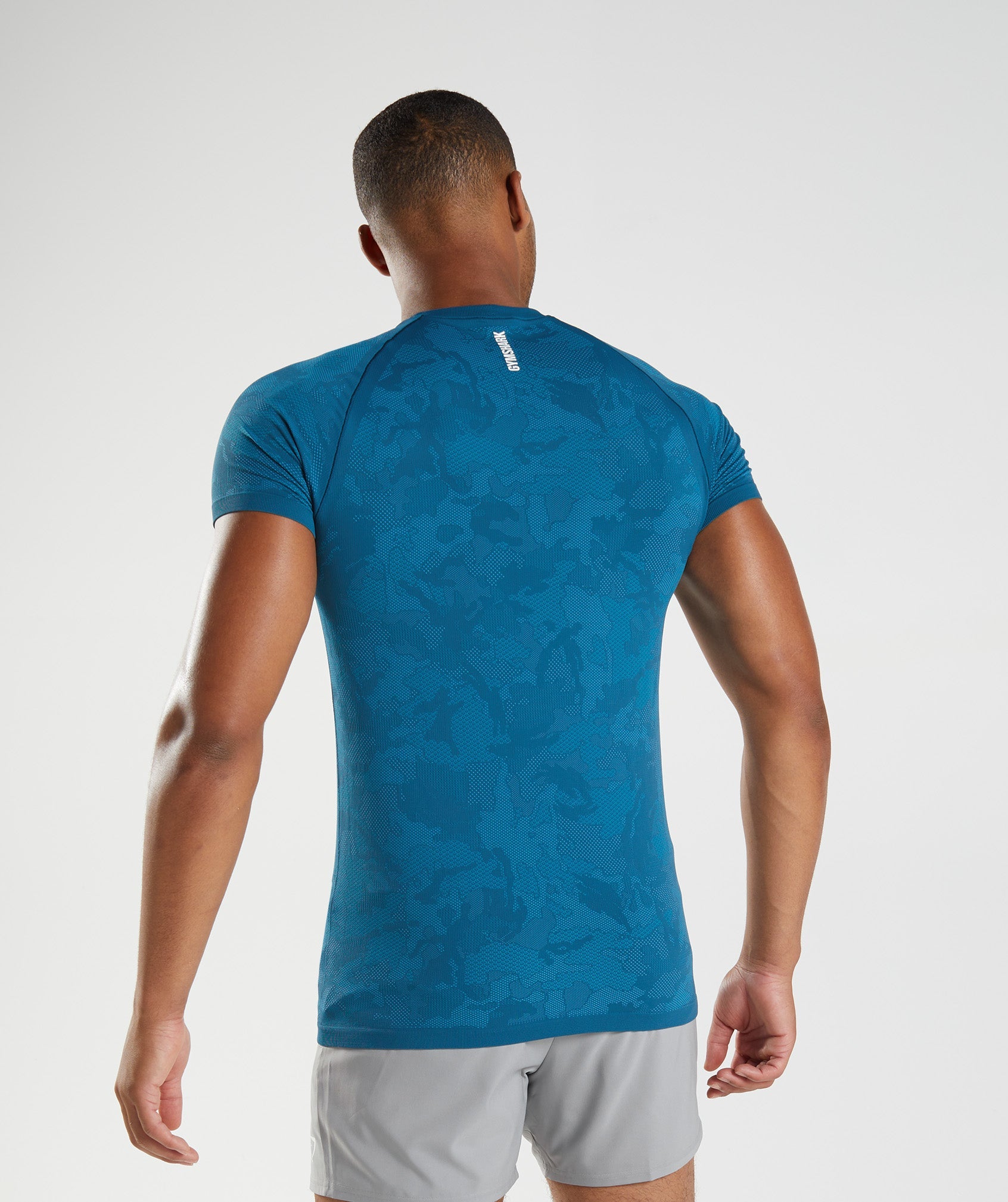Gymshark Geo Seamless T-shirts Herren Blau | 5408796-JG