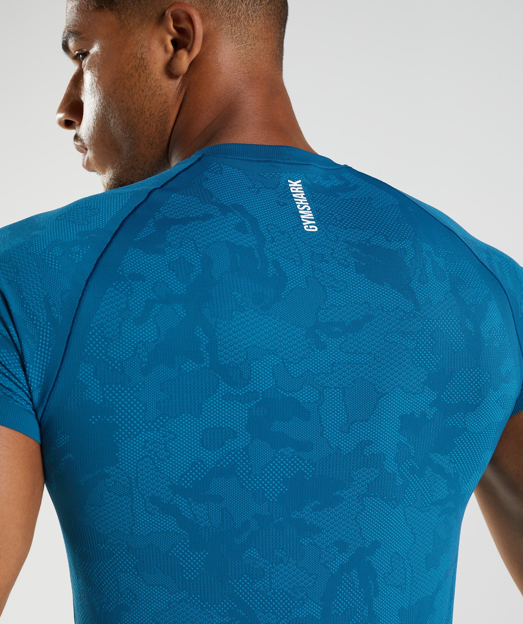 Gymshark Geo Seamless T-shirts Herren Blau | 5408796-JG