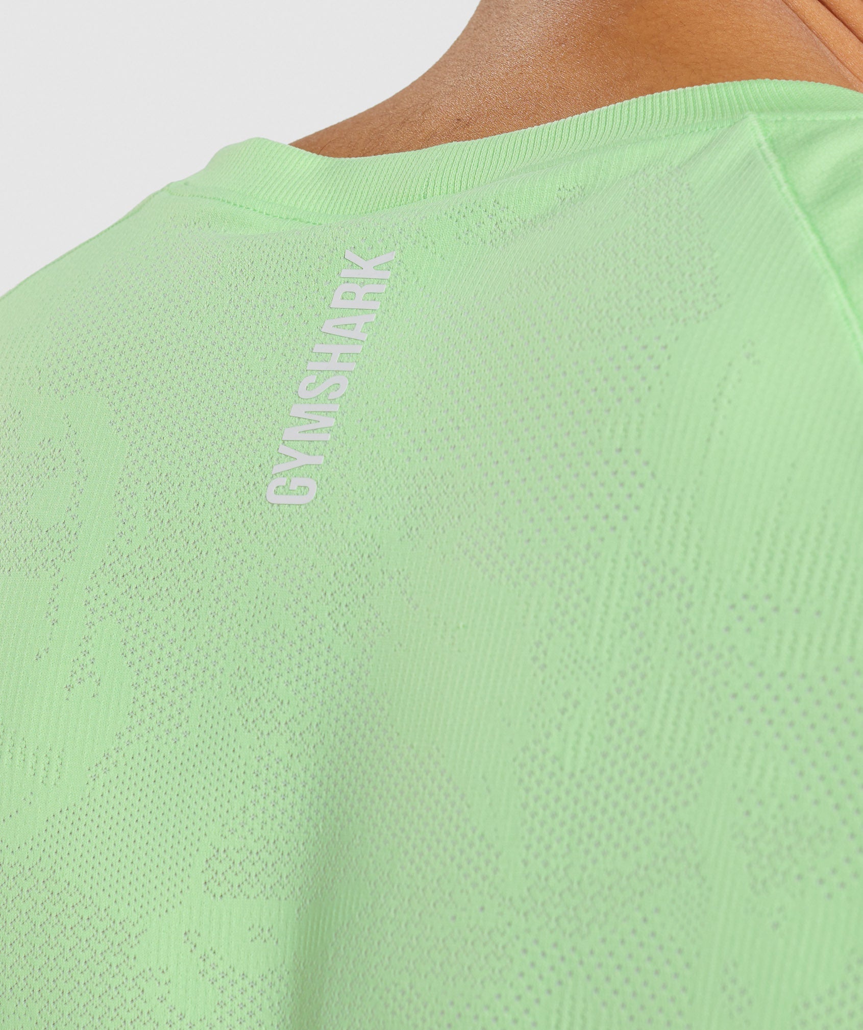 Gymshark Geo Seamless T-shirts Herren Grün Weiß | 7309681-SH
