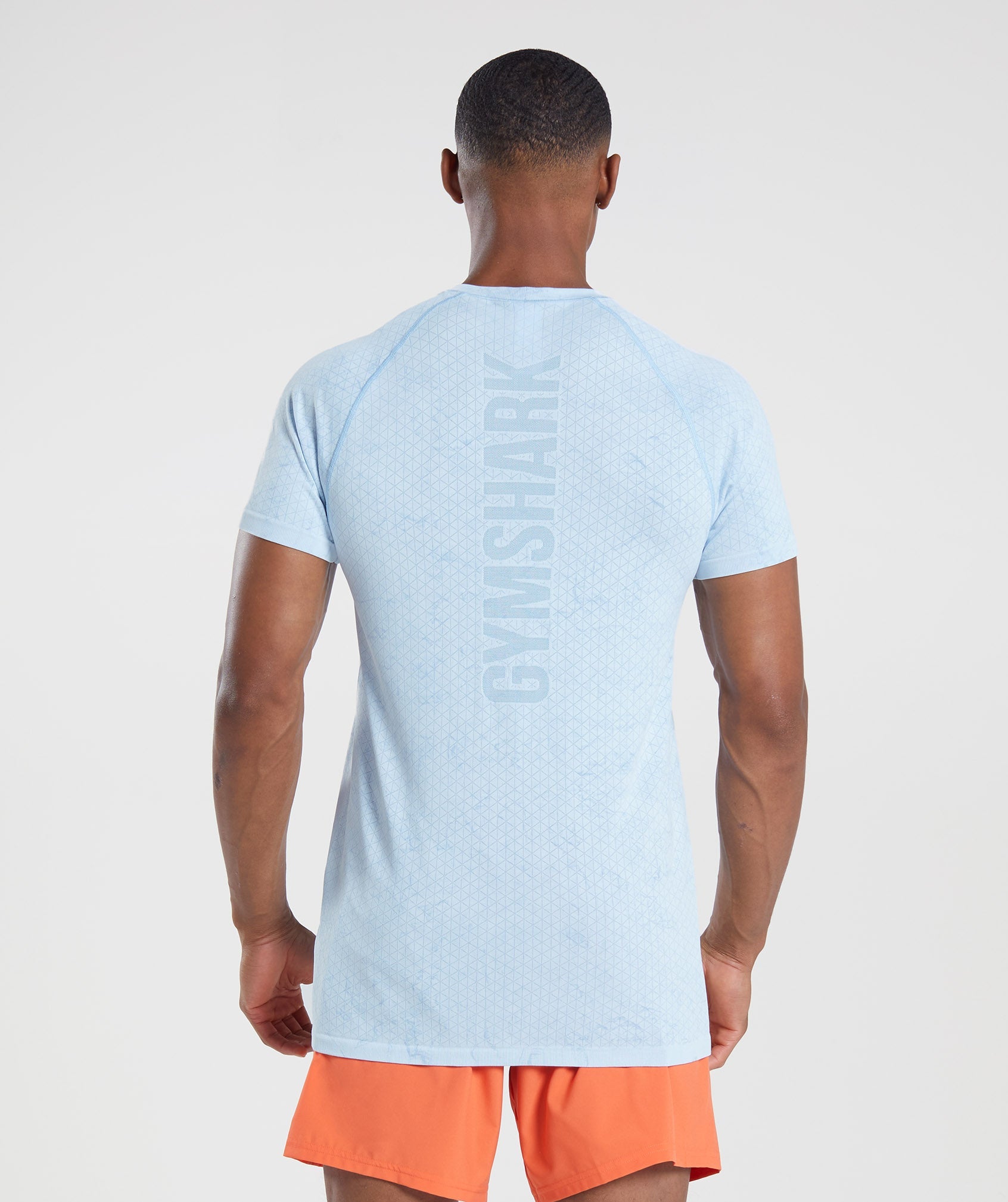 Gymshark Geo Seamless T-shirts Herren Weiß Blau | 0491652-MT