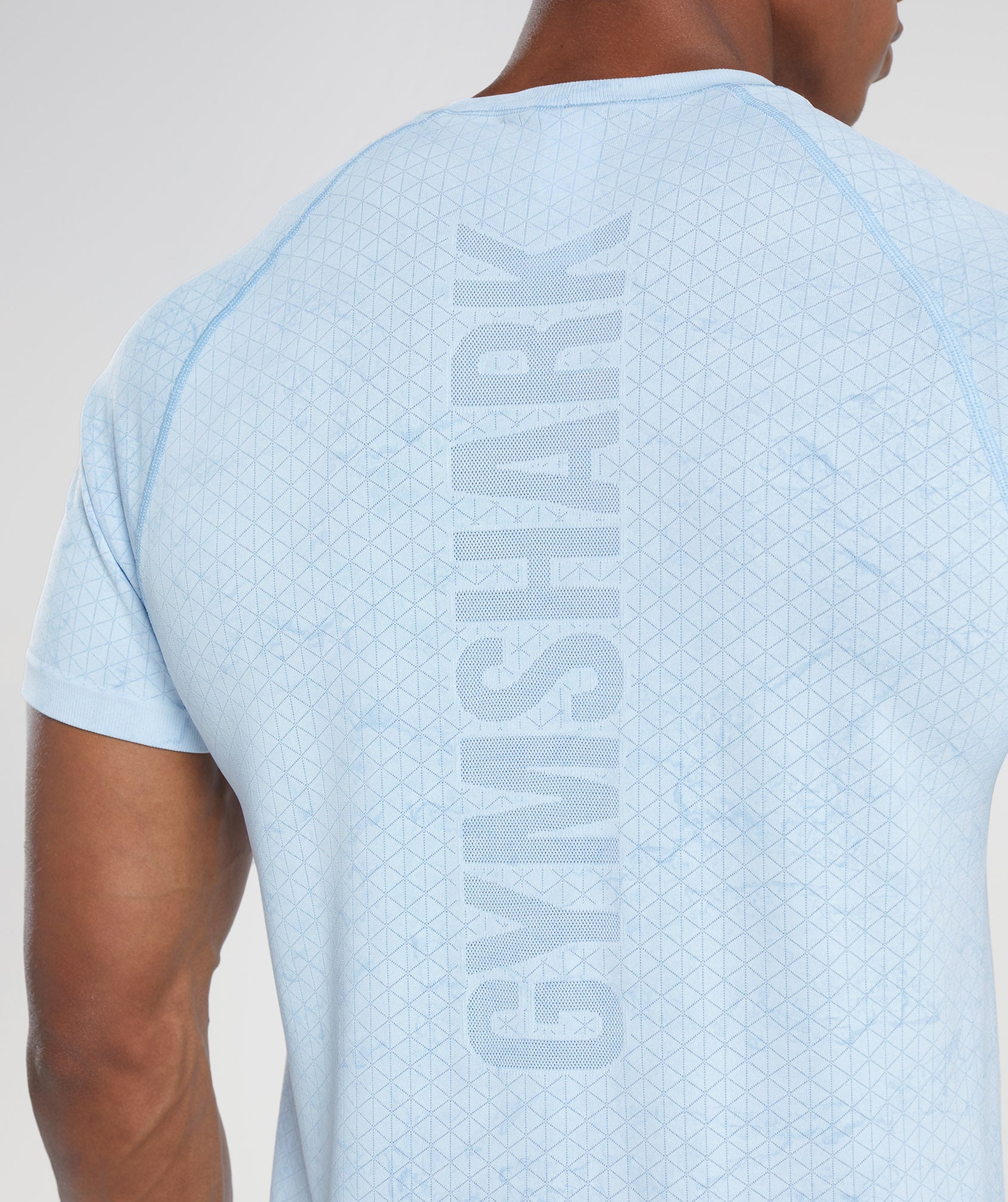 Gymshark Geo Seamless T-shirts Herren Weiß Blau | 0491652-MT