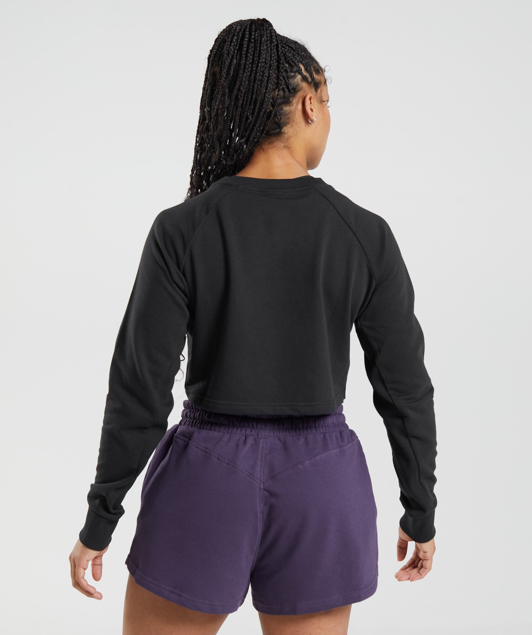 Gymshark Legacy Cropped Pullover Damen Schwarz | 8360154-UB