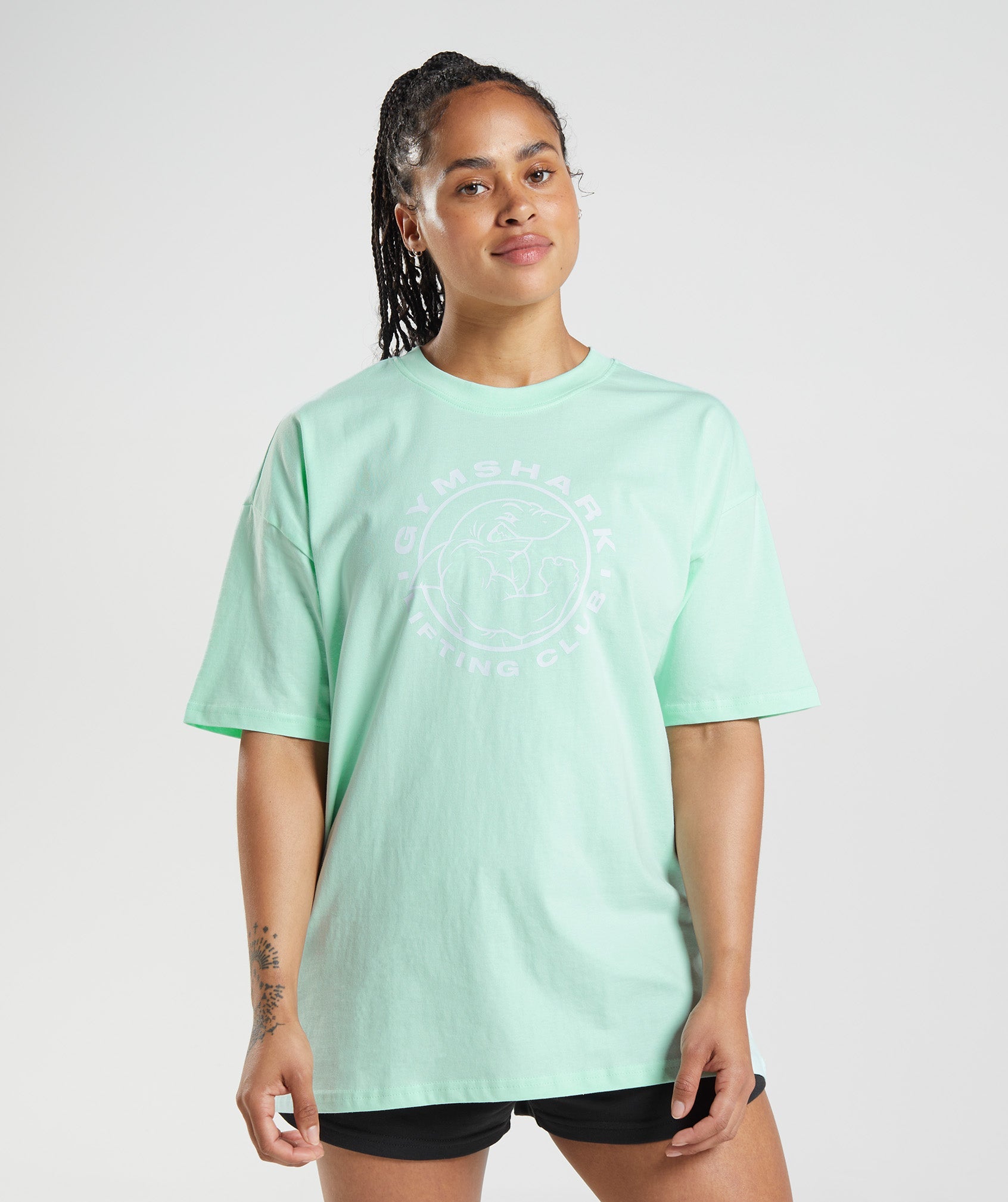 Gymshark Legacy Oversized T-shirts Damen Blau | 6304579-TH