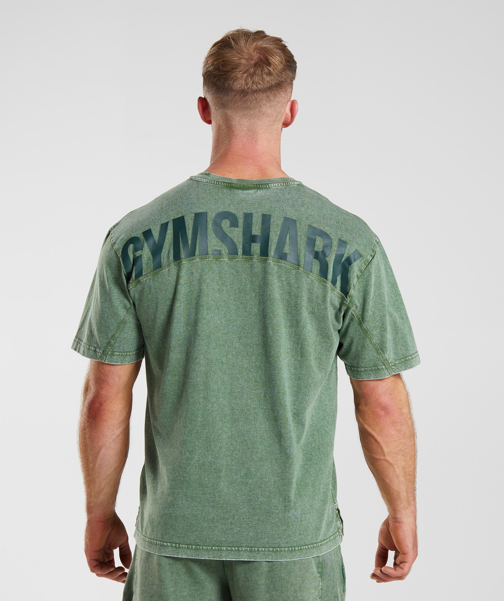 Gymshark Power Washed T-shirts Herren Grün | 6190453-QE