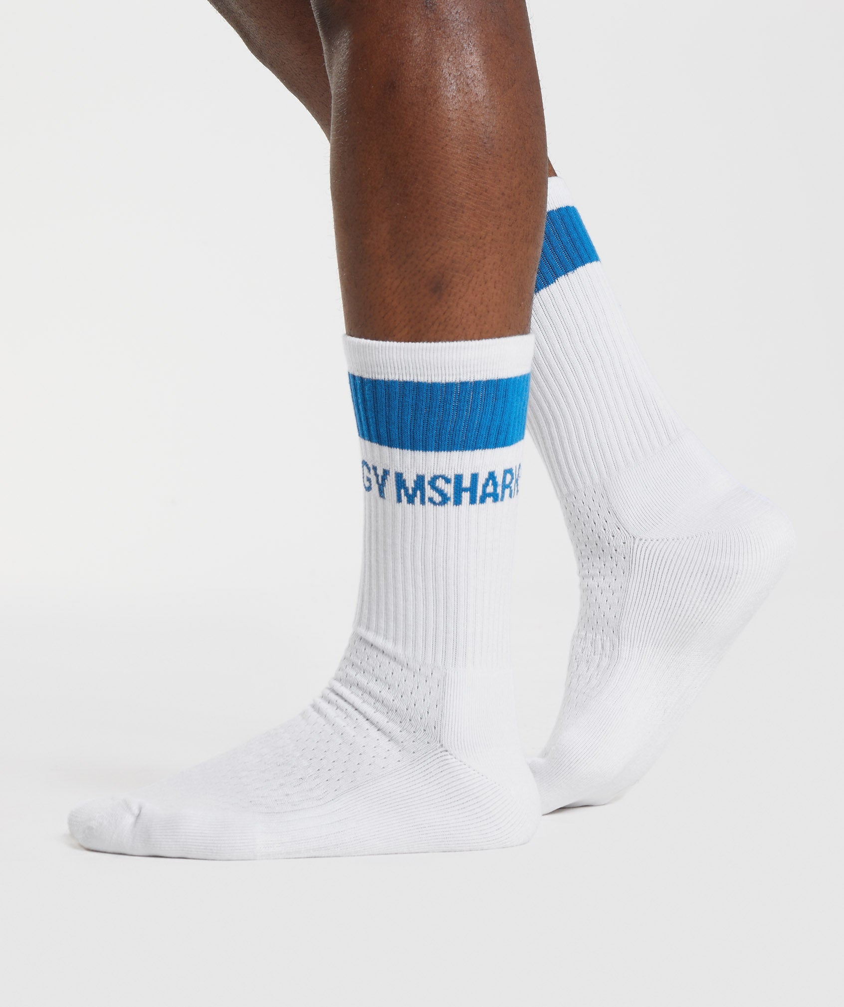 Gymshark Premium Jacquard Single Socken Damen Weiß Blau | 2516794-QP