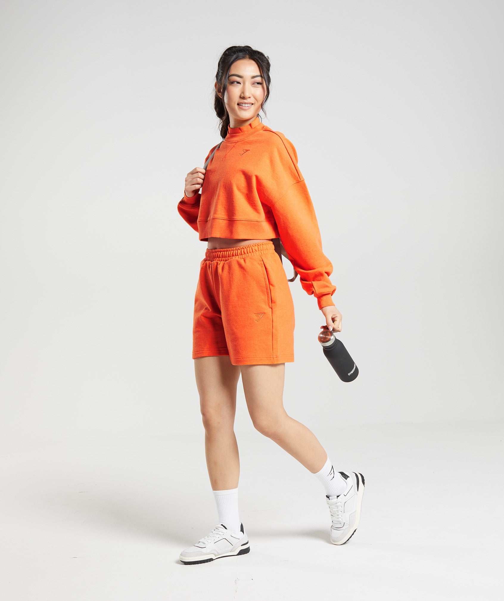Gymshark Rest Day Sweats Cropped Pullover Sweatshirts Damen Orange | 8706214-BY