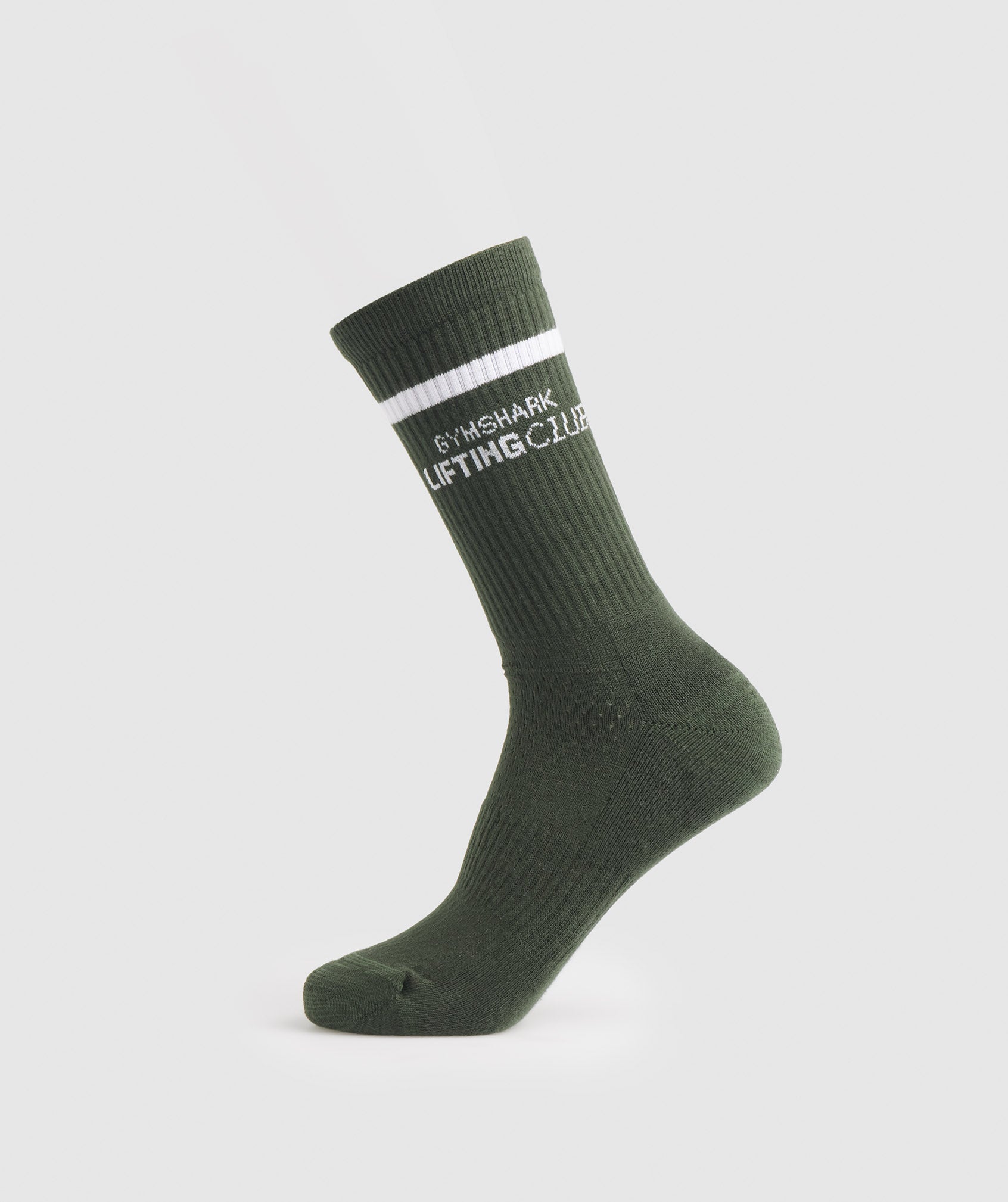 Gymshark Social Club Double Stripe 1pk Sock Socken Damen Olivgrün Weiß | 6394708-GU