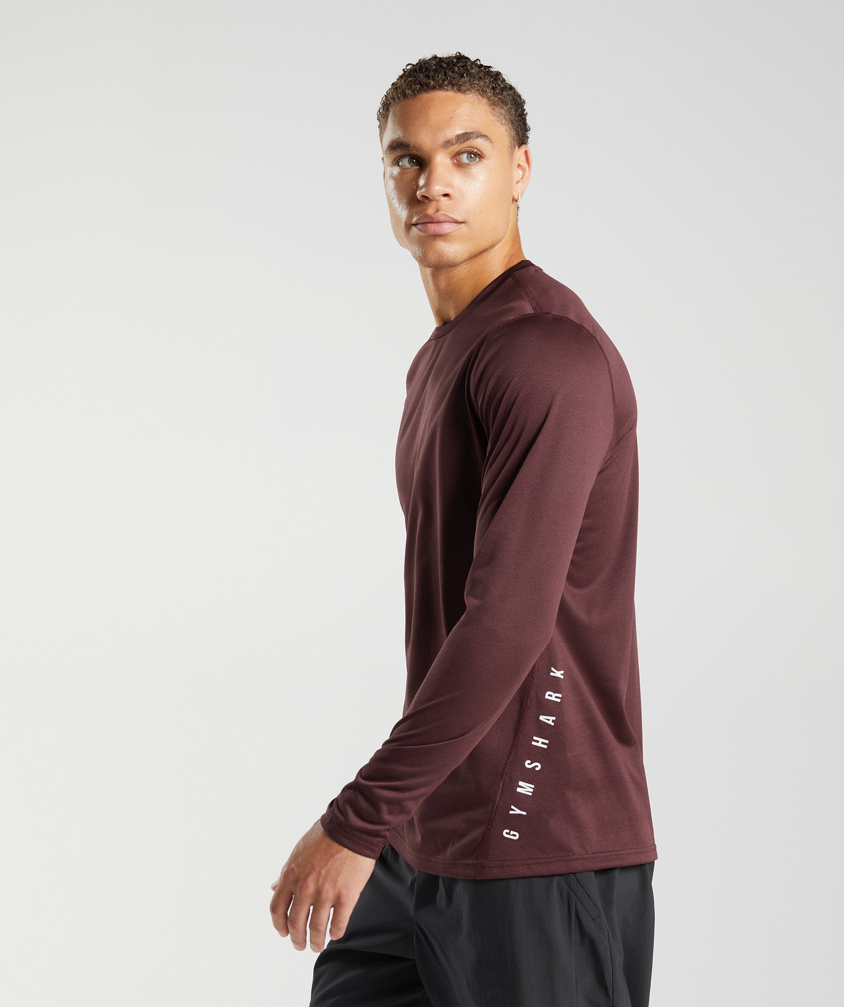 Gymshark Sport Long Sleeve T-shirts Herren Bordeaux Schwarz | 1423605-MZ