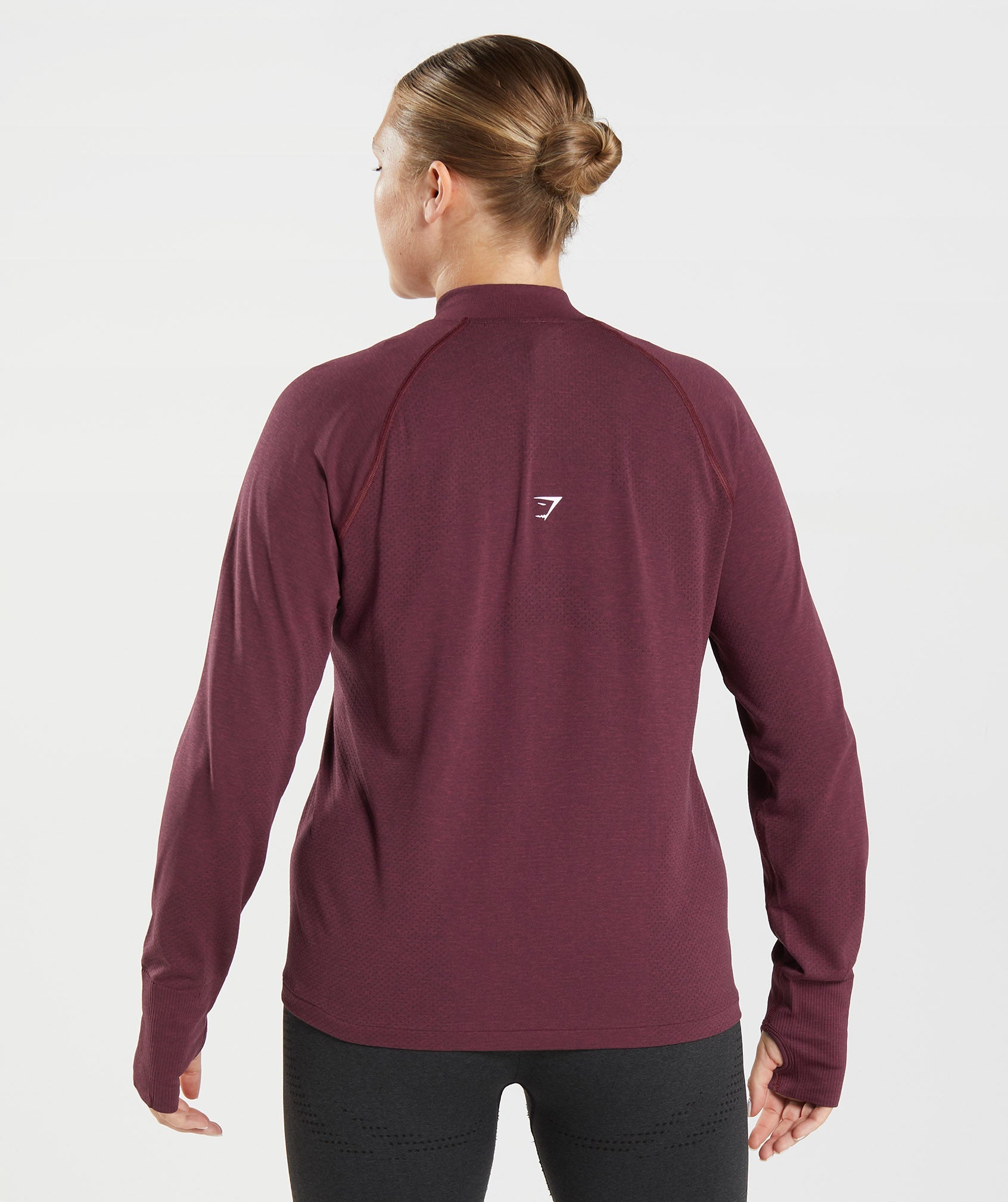 Gymshark Vital Seamless 2.0 1/2 Zip Pullover Sweatshirts Damen Bordeaux | 0514639-NW