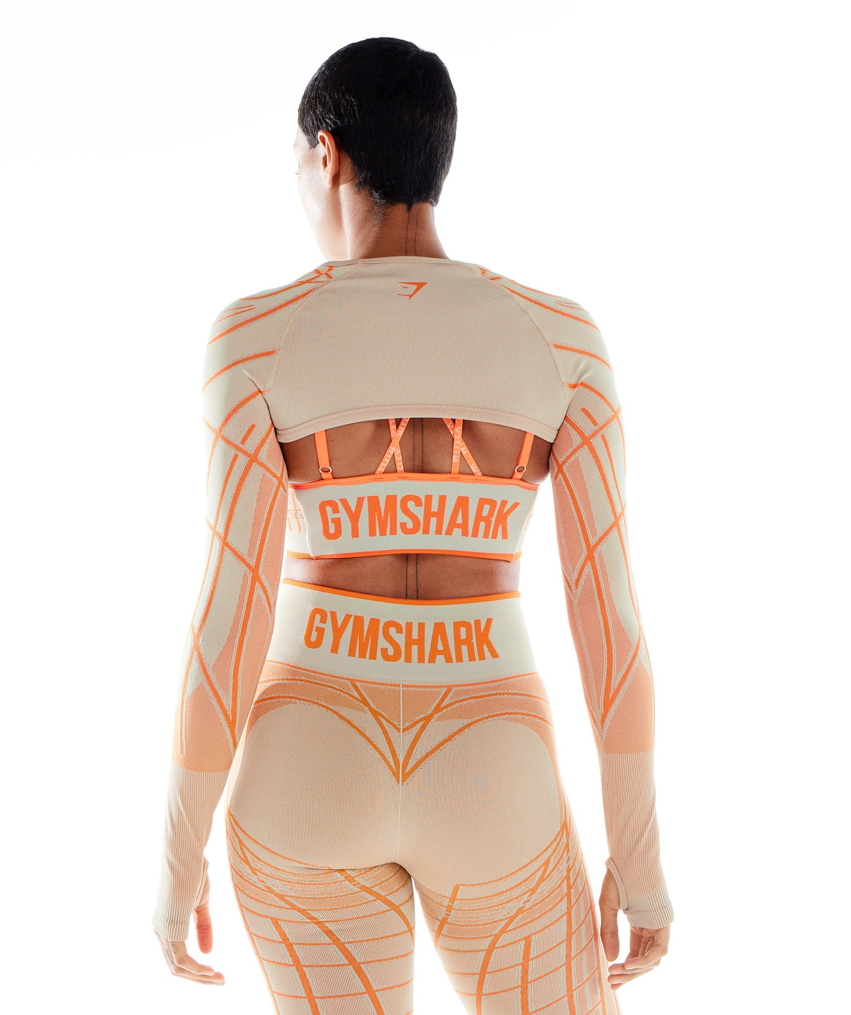 Gymshark Wtflex Linear Seamless Long Sleeve Shrug Oberteile Damen Orange | 3572491-NL